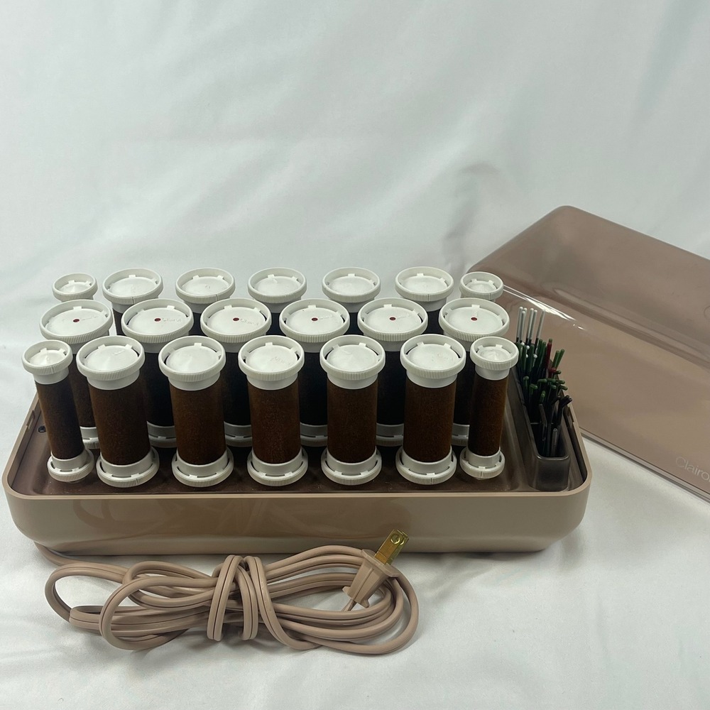 Vintage Clairol Custom CareSetter KF-20 Electric Hot Rollers 20 Velvet Flocked